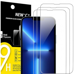 Amazon - NEW'C 3 件装，专为 iPhone 14、13、13 Pro 屏幕保护膜钢化玻璃，5.9折