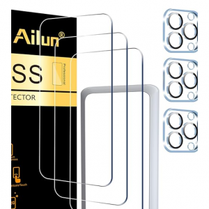 Amazon -  Ailun 3 件装屏幕保护膜 + 3 件装相机镜头保护膜，仅$6.99