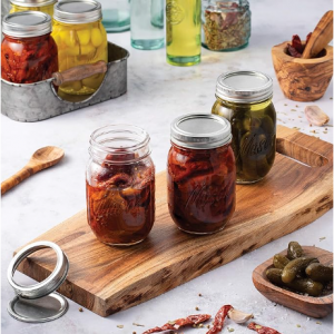Paksh Novelty Mason Jars with Lids & Sealer - 5 Pack 16 Oz Regular Mouth Glass Canning Jars@Amazon