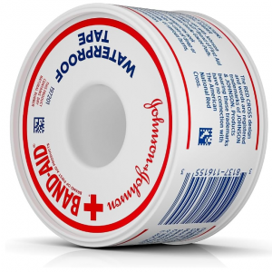 Band-Aid Brand First Aid Water Block 100% Waterproof Self-Adhesive Tape Roll, 10 yards @ Amazon