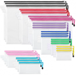 JARLINK 9 Sizes 27 Pack Mesh Zipper Pouch, 9 Colors @ Amazon