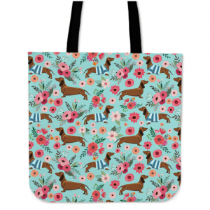 42% Off Dachshund Flower Linen Tote Bag @ Groove Bags & Custom Kicks 