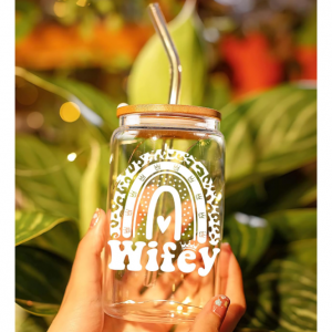 HEXMOZ Wifey 16oz Glass Cup @ Amazon