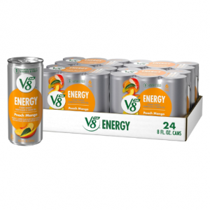 V8 +Energy Peach Mango Juice Energy Drink, 8 fl oz Can (24 Pack) @ Amazon