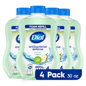 Dial Antibacterial Foaming Hand Wash Refill, Fresh Pear, 30 Ounce Pack of 4 @ Amazon