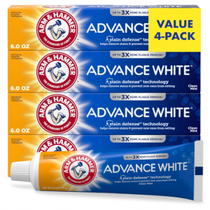 Arm & Hammer Advance White Toothpaste, Clean Mint Flavor, 6.0oz (4-Pack) @ Amazon