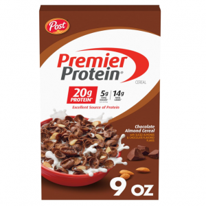 Post Premier Protein Chocolate Almond Cereal, 9 OZ Box @ Amazon