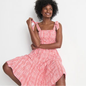 Lands End Textured Tie Shoulder 女士连衣裙