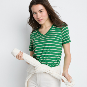 Lands End Relaxed Supima 女士条纹T恤