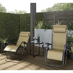 Pure Garden  2件套户外零重力带边桌