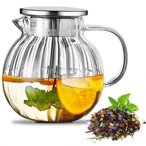 Saeifin Glass Teapot Stovetop Safe, Glass Tea Kettle 44oz/1300ml with Lid @ Amazon