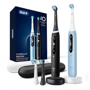 Oral-B iO Series 7 Electric Toothbrush, Black Onyx & Aquamarine, 4 Brush Heads, 2 pk @ Sam's Club