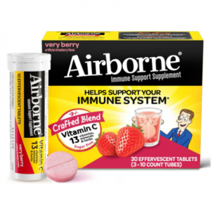 Airborne 1000mg 维生素C+锌泡腾片 30片 @ Amazon