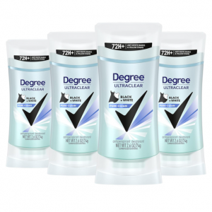 Degree Pure Clean 女士香體劑 2.6oz（4件裝）@ Amazon