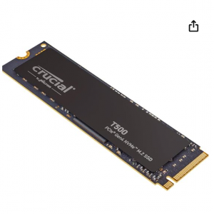 27% off Crucial T500 2TB Gen4 NVMe M.2 Internal Gaming SSD @Amazon