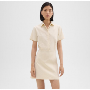 40% Off Short-Sleeve A-Line Dress in Good Linen @ Theory UK