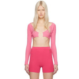 70% Off JACQUEMUS Pink 'La Maille Pralu' Cardigan @ SSENSE