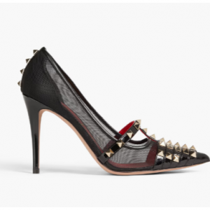 40% Off Valentino Garavani Rockstud Alcove Mesh And Patent-leather Pumps @ THE OUTNET UK