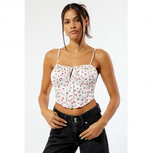 LA Hearts Tie Front 緞麵緊身胸衣