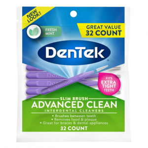 DenTek Slim Brush Advanced Clean Interdental Cleaners, Extra Tight, 32 Count @ Amazon