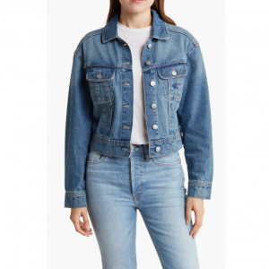 Nordstrom Rack官网 Calvin Klein Jeans 女士短款牛仔外套3.4折热卖 2色可选