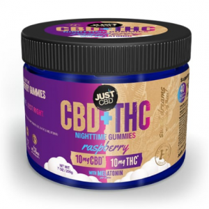 CBD + THC Nighttime Gummies - Raspberry, 16oz jar @ Just CBD