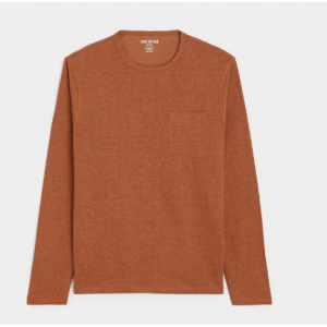 Todd Snyder Linen Jersey Long Sleeve T-Shirt in Gingersnap 套头衫