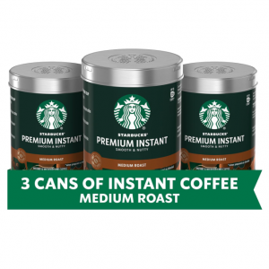Starbucks Premium Instant Coffee, Medium Roast, 100% Arabica Beans, 3 Pack (3.17 Oz Each) @ Amazon