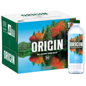 ORIGIN, 100% Natural Spring Water, 900 mL, 30.4 Fl Oz (Pack of 12) @ Amazon