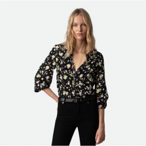 50% Off Twina Soft Crinkle Roses Shirt @ Zadig&Voltaire