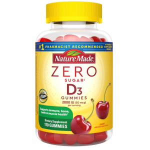 Nature Made Zero Sugar Vitamin D3 Gummies 2000 IU (50 mcg) per Serving, 55 Day Supply @ Amazon