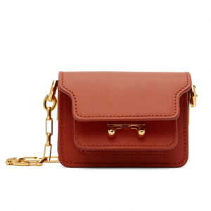 70% Off MARNI Red Trunk Nano Chain Bag @ SSENSE