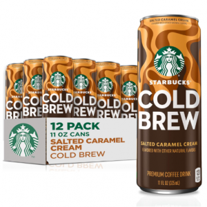 Starbucks Cold Brew Coffee, Salted Caramel Cream, 11 fl oz Cans (12 Pack), Premium Coffee Drink, I