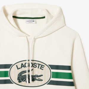 40% Off Men's Loose Fit Monogram Print Hoodie @ Lacoste NZ