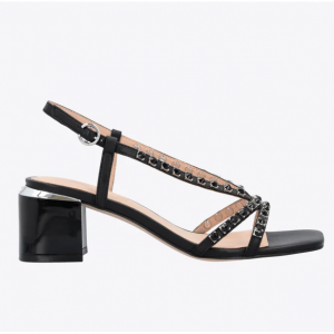 40% Off Nappa Leather Sandals With Golden Heel @ PINKO