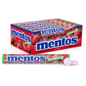 Mentos Chewy Mint Candy Roll, Strawberry, Non Melting, 15 Count (Pack of 1) @ Amazon