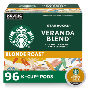 Starbucks K-Cup Coffee Pods, Starbucks Blonde Roast Coffee, 4 boxes (96 pods total) @ Amazon