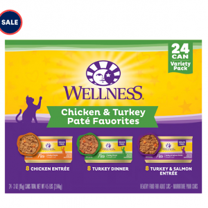 Wellness 鸡肉和火鸡酱精选什锦成年猫罐头, 3 oz., C