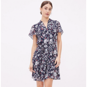 44% Off Short-Sleeve Shirt-Collar Fit And Flare Belted Dress @ RW&CO