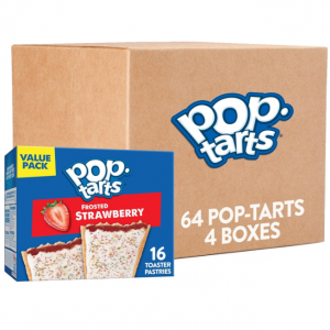 Pop-Tarts Toaster Pastries, Breakfast Foods, , Frosted Strawberry (64 Pop-Tarts) @ Amazon