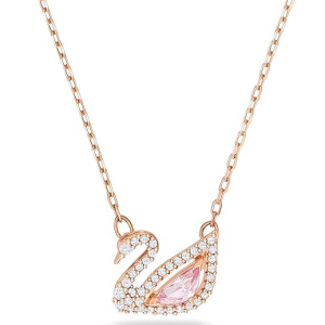 41% Off SWAROVSKI Women's Dazzling Swan Necklace, Blue Crystals, Pink Crystals, Clear Crystals