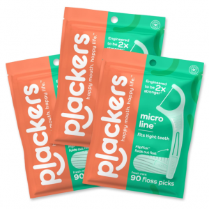 Plackers Micro Mint Dental Floss Picks, 90 Count (Pack of 3) @ Amazon