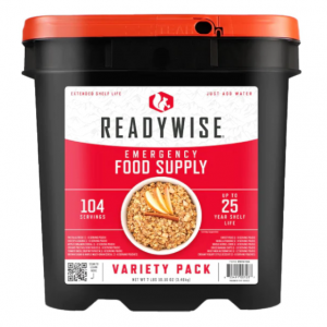 READYWISE - Variety Pack Bucket, 104 Servings, Emergency, 25 Year Shelf Life @ Amazon