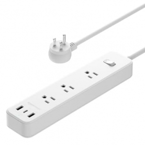 65% off AmazonBasics 5FT 3 Outlet 3 USB Port Power Strip Extension Cord @woot!