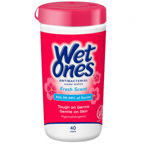 Wet Ones Antibacterial Hand Wipes, 40 ct. Canister @ Amazon