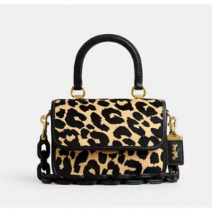 50% Off Rogue mit Tragegriff aus Kalbsfell mit Leoparden-Print @ Coach DE