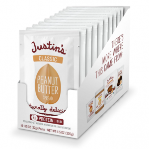 Justin's Honey Peanut Butter Squeeze Packs, Responsibly Sourced, 1.15 Ounce (10 Pack) @ Amazon