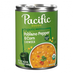 Pacific Foods Organic Poblano Pepper and Corn Chowder, 16.3 oz Can @ Amazon