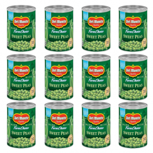 DEL MONTE Sweet Peas Canned Vegetables, 12 Pack, 15 oz Can @ Amazon