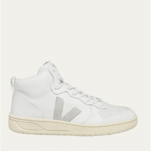 VEJA V15 Mixed Leather Mid-Top Sneakers